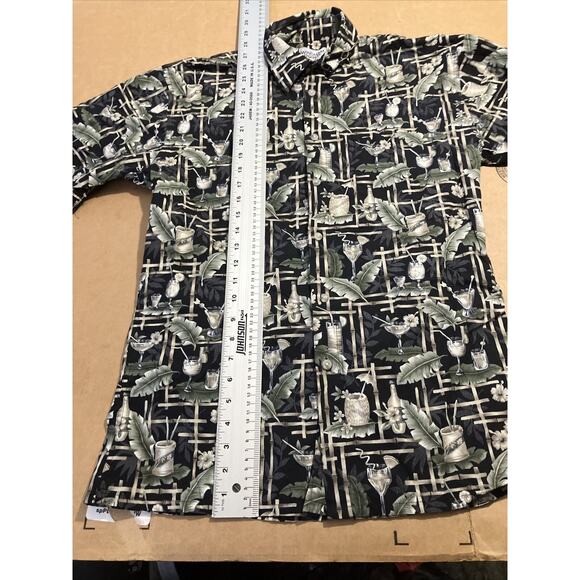 Windham Pointe Hawaiian Shirt Small, Palm Leaves Foliage Print, Beach Drinks - Picture 7 of 12